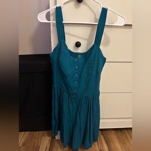 Teal Sleeveless Button-Front Romper Wild Fable